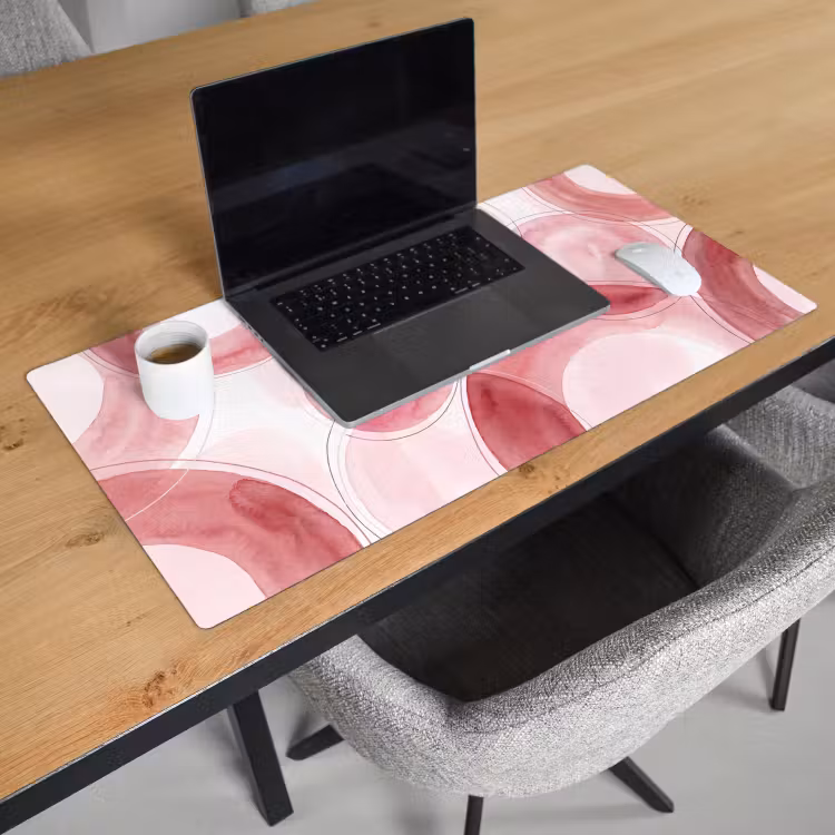 Bureau onderlegger - Abstract - Cirkels - Modern - Roze - Kunst — 3