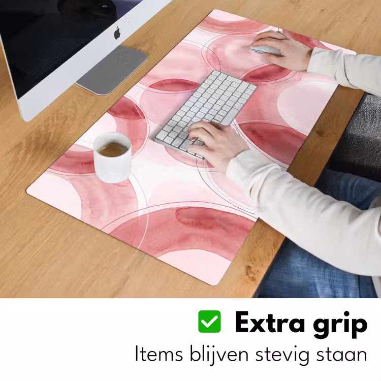 Bureau onderlegger - Abstract - Cirkels - Modern - Roze - Kunst — 6