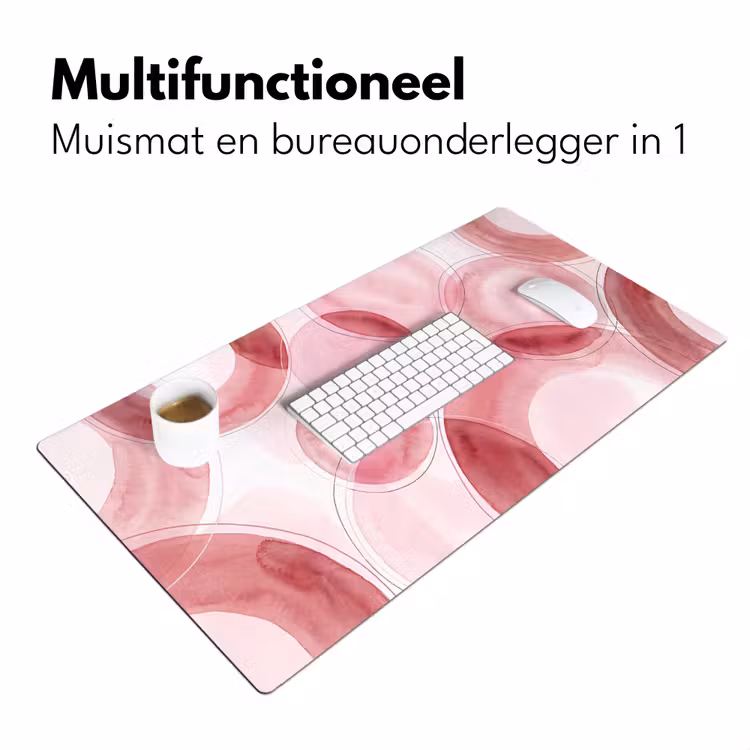 Bureau onderlegger - Abstract - Cirkels - Modern - Roze - Kunst — 7