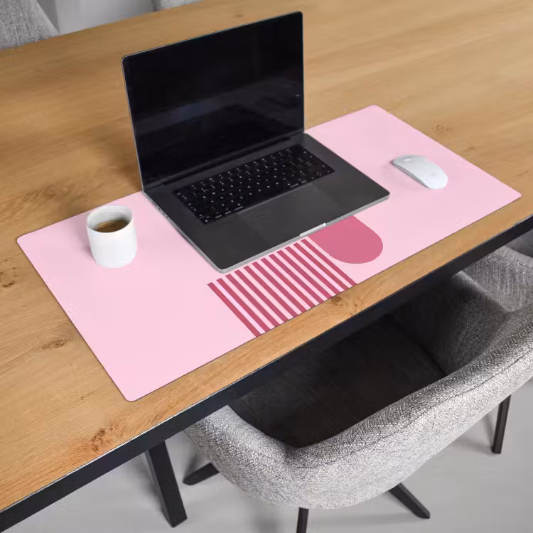 Bureau onderlegger - Abstract - Cirkels - Strepen - Modern - Roze — 3