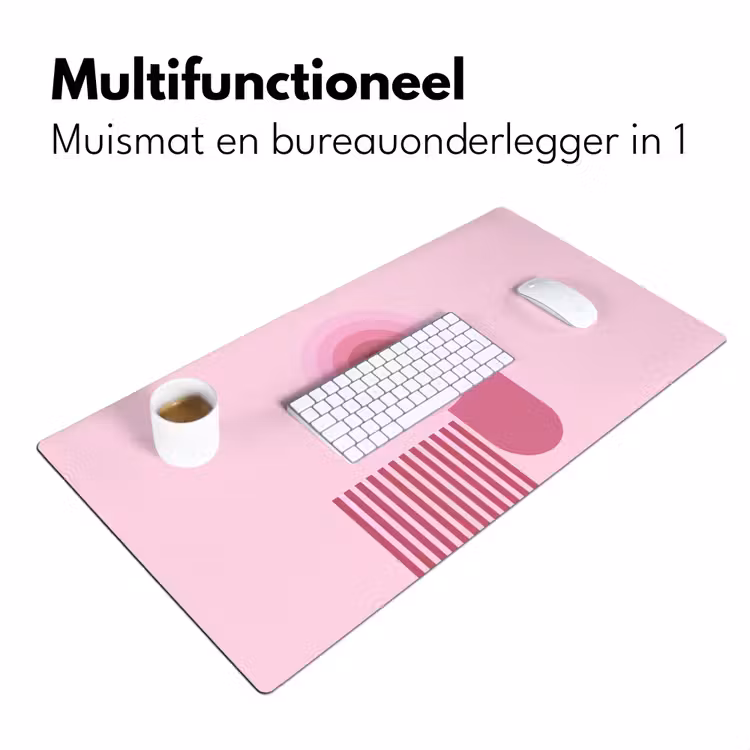 Bureau onderlegger - Abstract - Cirkels - Strepen - Modern - Roze — 7