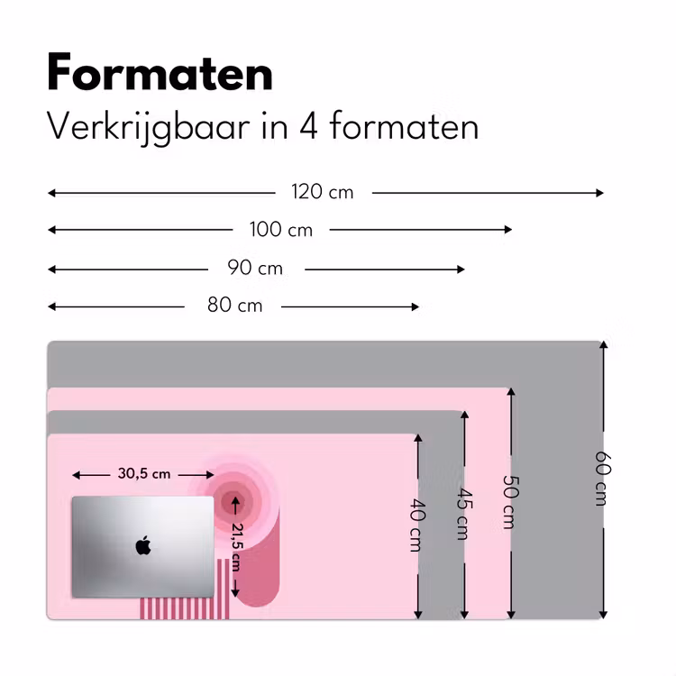 Bureau onderlegger - Abstract - Cirkels - Strepen - Modern - Roze — 8