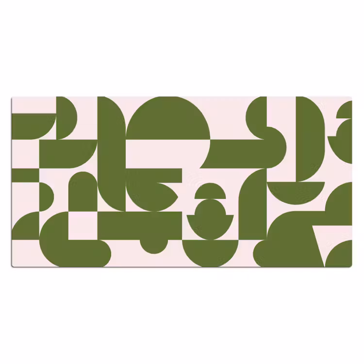 Bureau onderlegger - Abstract - Geometrie - Modern - Groen - Wit — 2