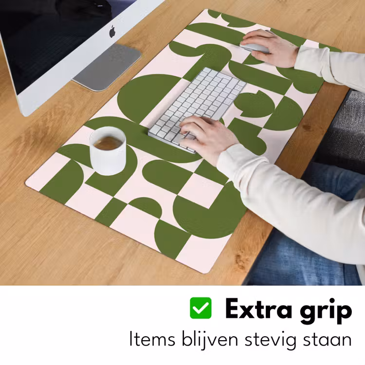 Bureau onderlegger - Abstract - Geometrie - Modern - Groen - Wit — 6