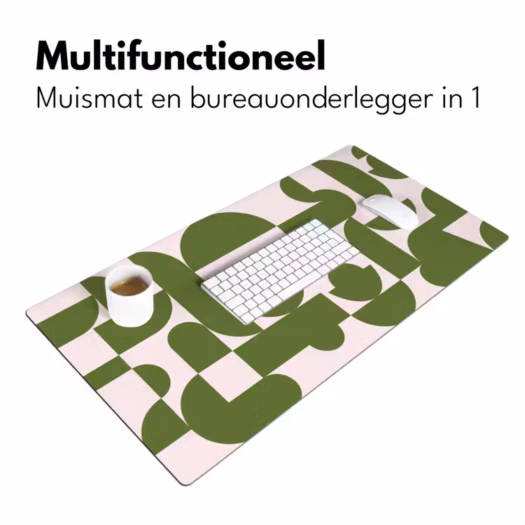 Bureau onderlegger - Abstract - Geometrie - Modern - Groen - Wit — 7