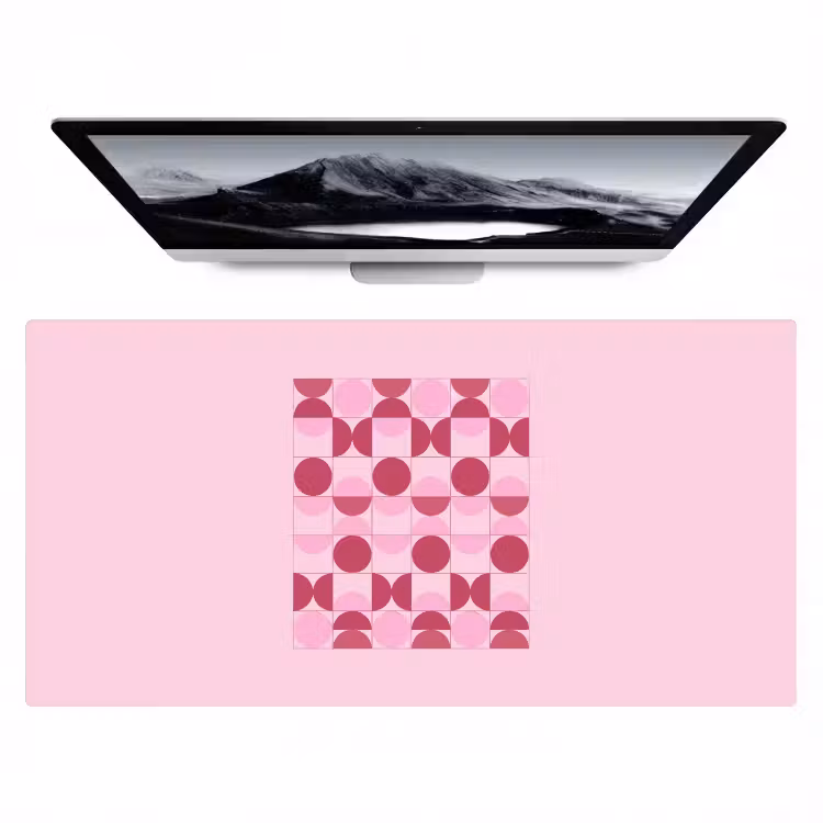 Bureau onderlegger - Abstract - Geometrisch - Cirkels - Roze - Modern — 1