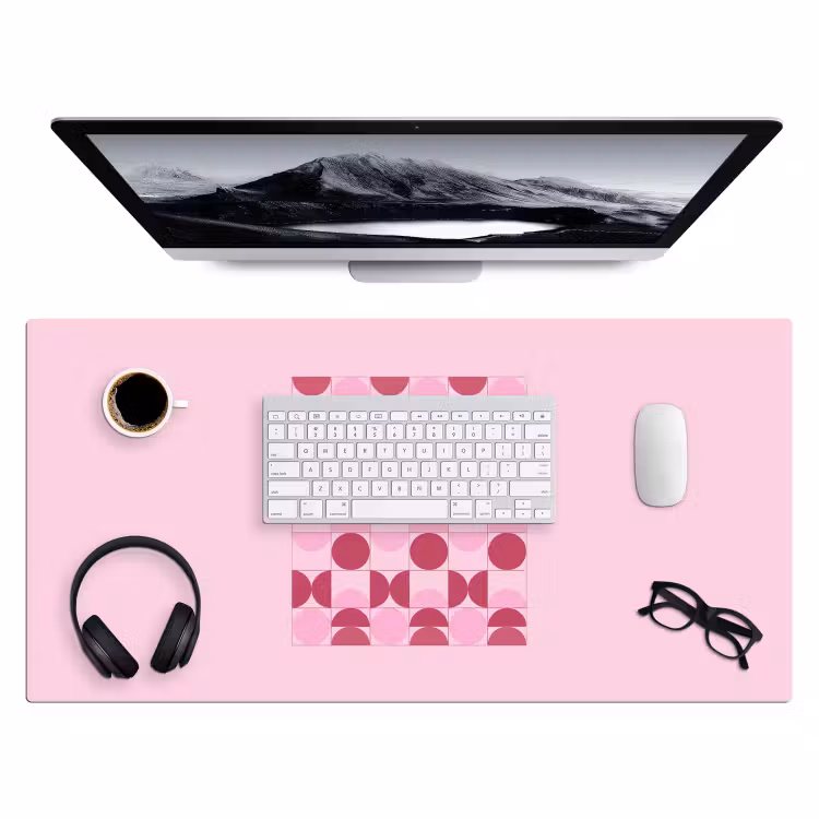 Bureau onderlegger - Abstract - Geometrisch - Cirkels - Roze - Modern — 4