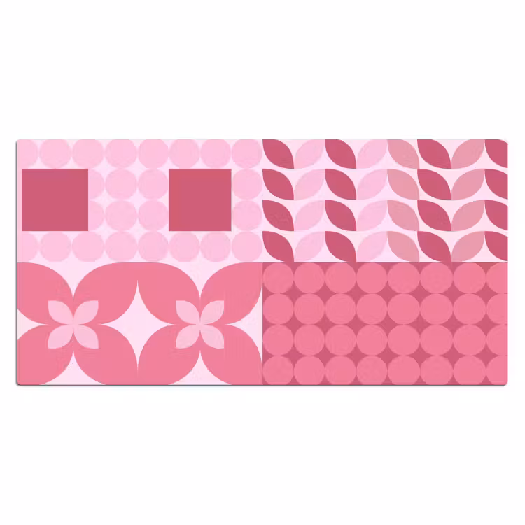Bureau onderlegger - Abstract - Geometrisch - Patroon - Modern - Roze — 2