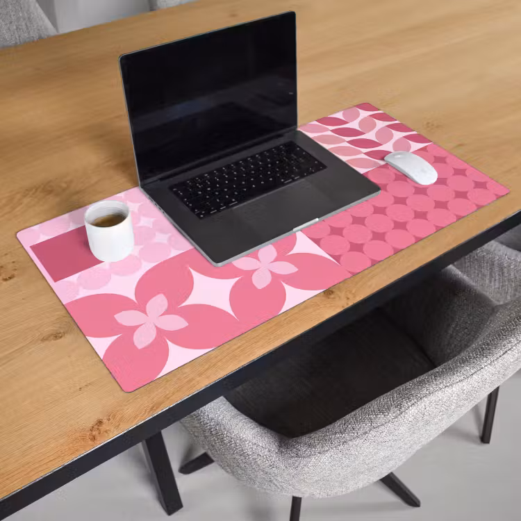 Bureau onderlegger - Abstract - Geometrisch - Patroon - Modern - Roze — 3