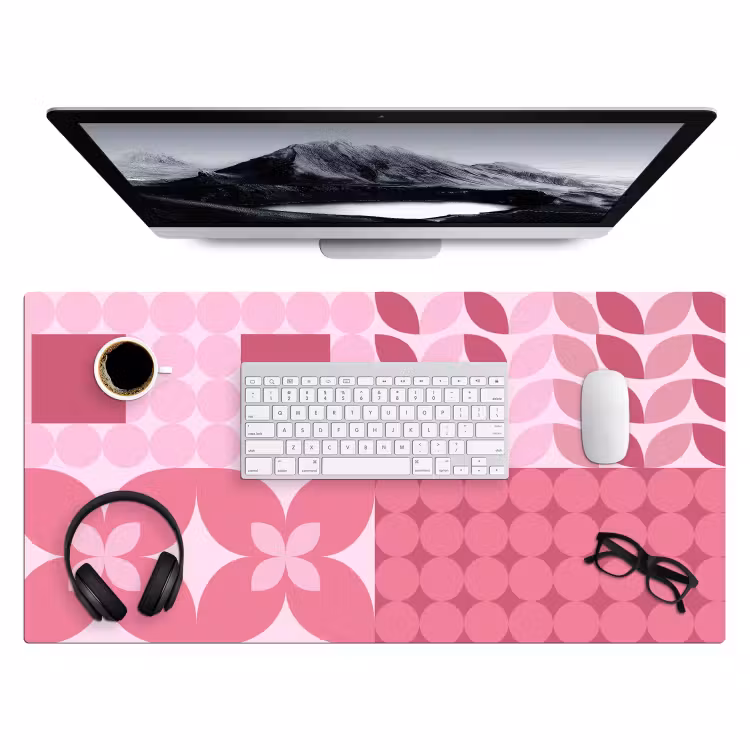 Bureau onderlegger - Abstract - Geometrisch - Patroon - Modern - Roze — 4