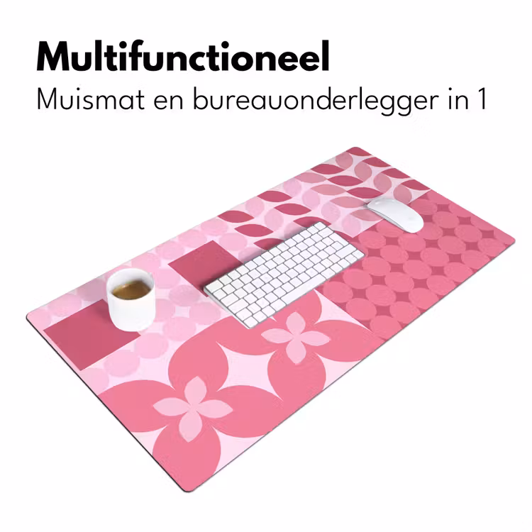 Bureau onderlegger - Abstract - Geometrisch - Patroon - Modern - Roze — 7
