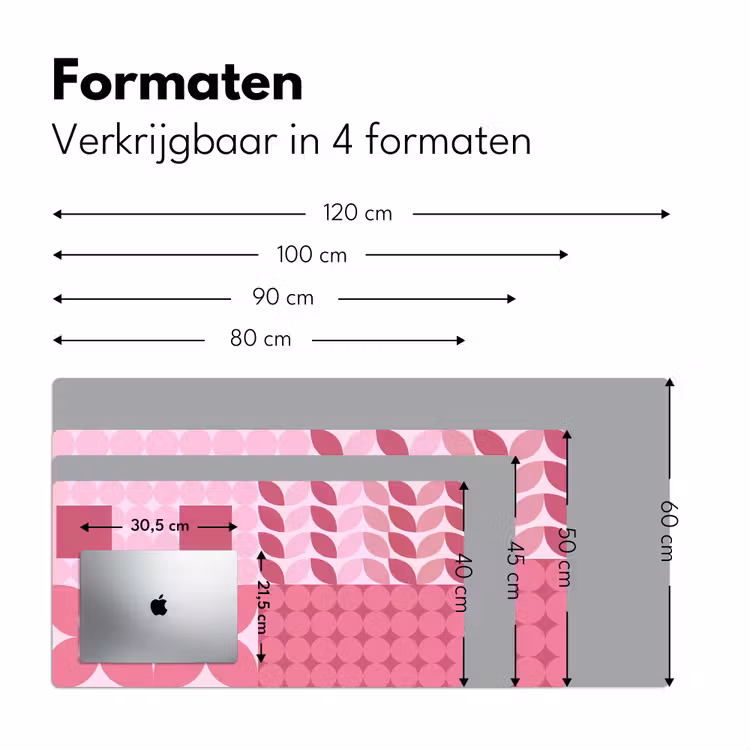 Bureau onderlegger - Abstract - Geometrisch - Patroon - Modern - Roze — 8