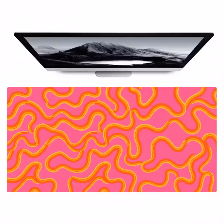 Bureau onderlegger - Abstract - Golvende lijnen - Modern - Kleurrijk — 1