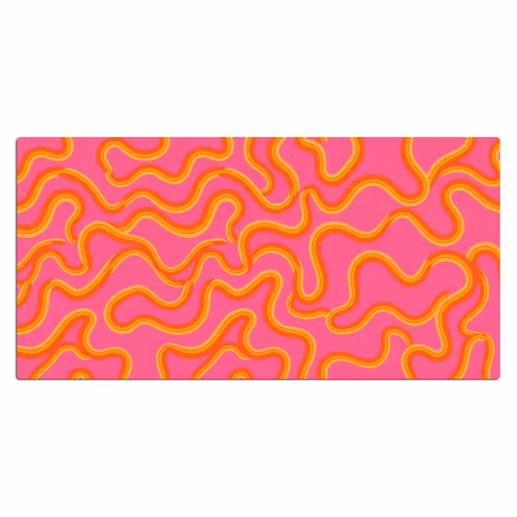 Bureau onderlegger - Abstract - Golvende lijnen - Modern - Kleurrijk — 2
