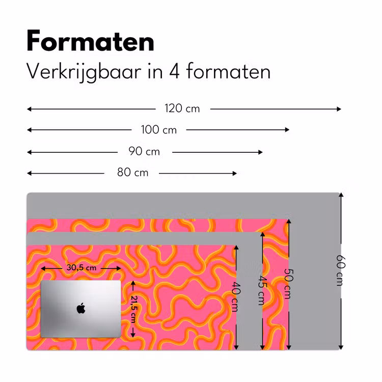 Bureau onderlegger - Abstract - Golvende lijnen - Modern - Kleurrijk — 8