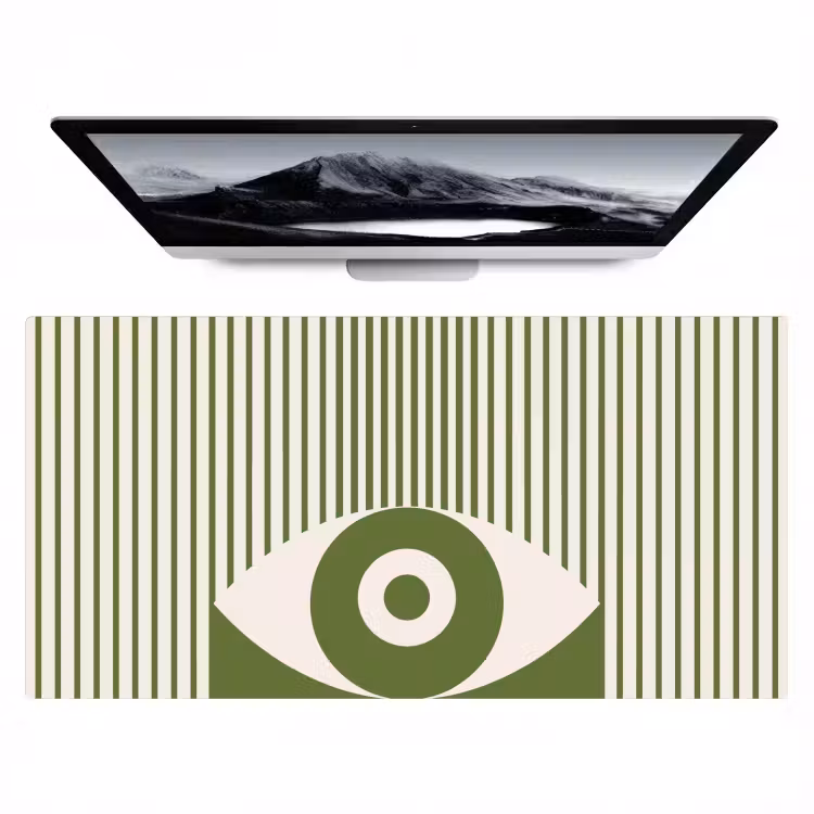 Bureau onderlegger - Abstract - Oog - Strepen - Modern - Groen — 1