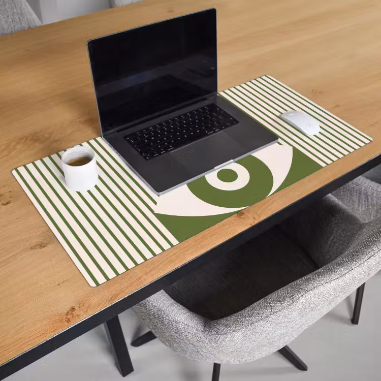 Bureau onderlegger - Abstract - Oog - Strepen - Modern - Groen — 3