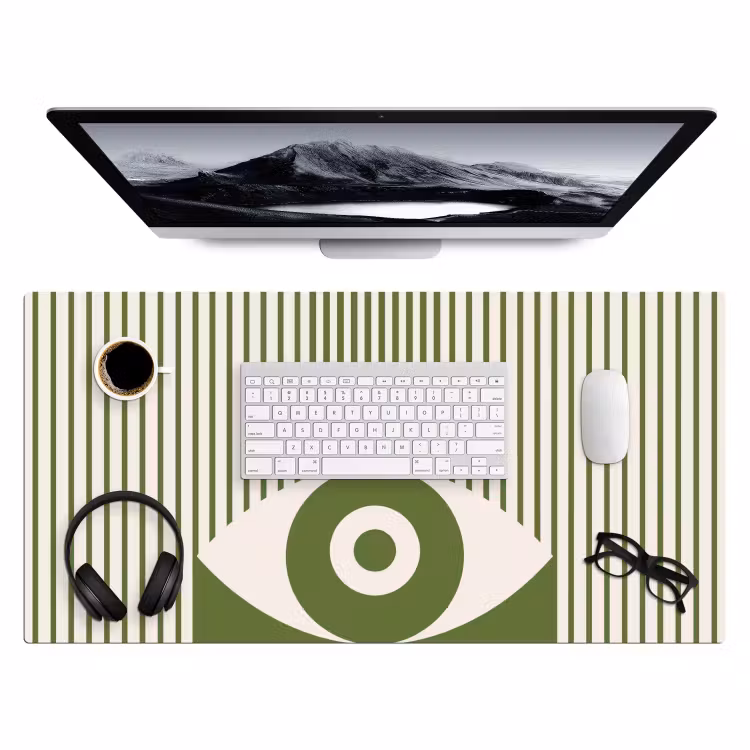 Bureau onderlegger - Abstract - Oog - Strepen - Modern - Groen — 4