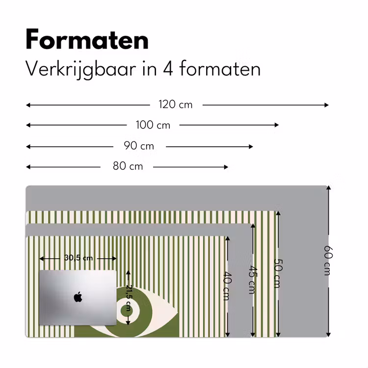 Bureau onderlegger - Abstract - Oog - Strepen - Modern - Groen — 8