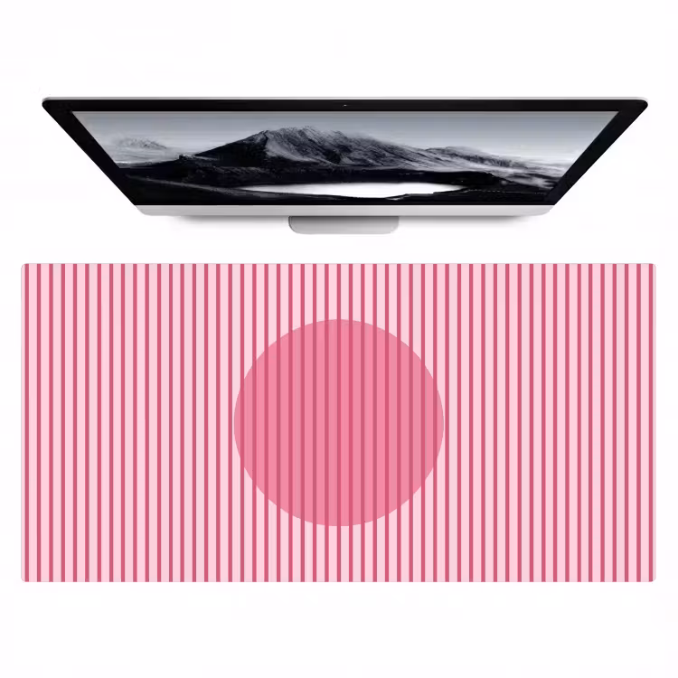 Bureau onderlegger - Abstract - Strepen - Ovaal - Roze - Modern — 1