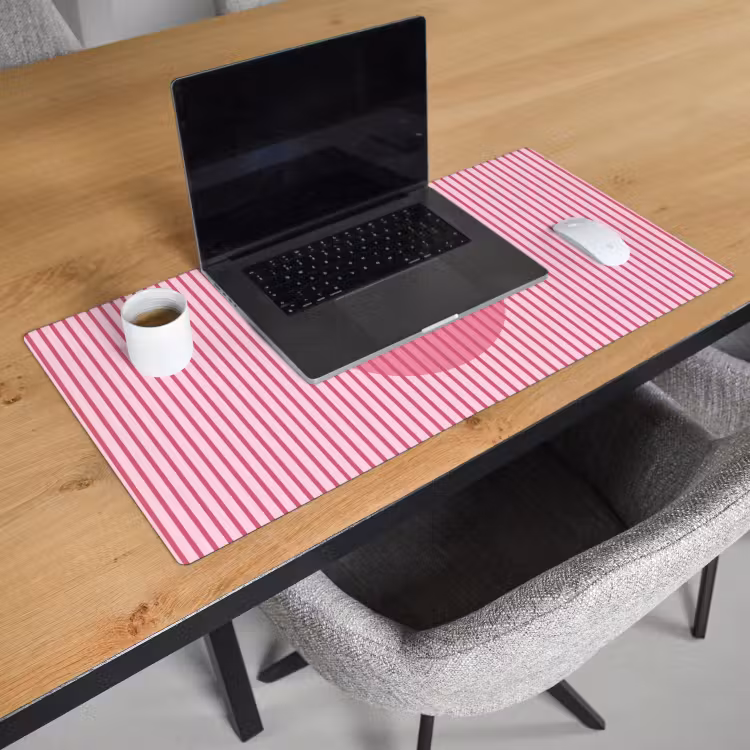 Bureau onderlegger - Abstract - Strepen - Ovaal - Roze - Modern — 3