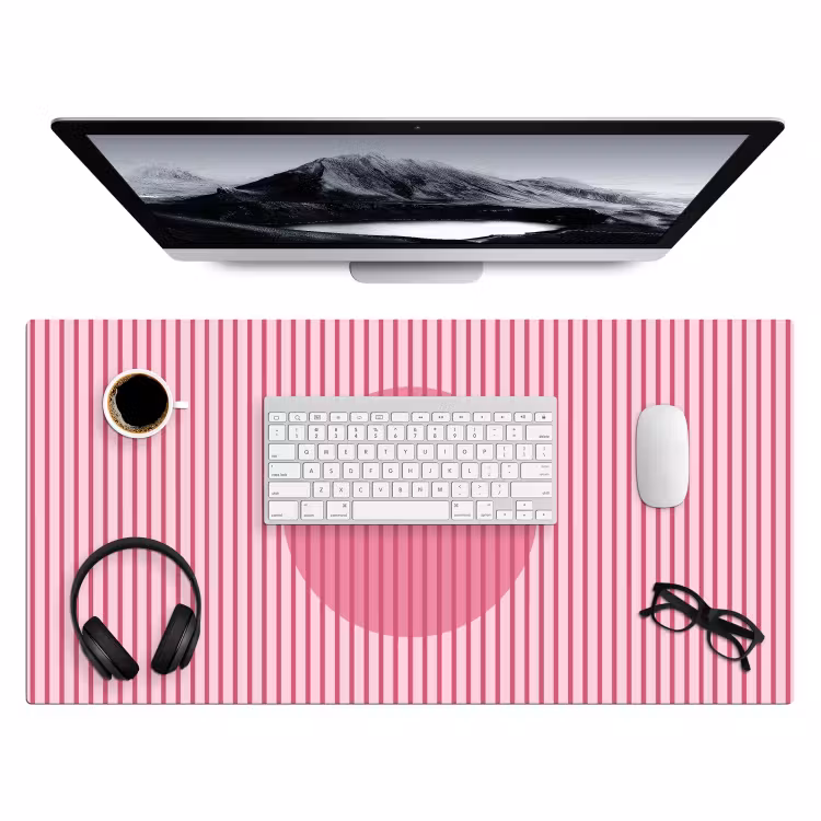 Bureau onderlegger - Abstract - Strepen - Ovaal - Roze - Modern — 4