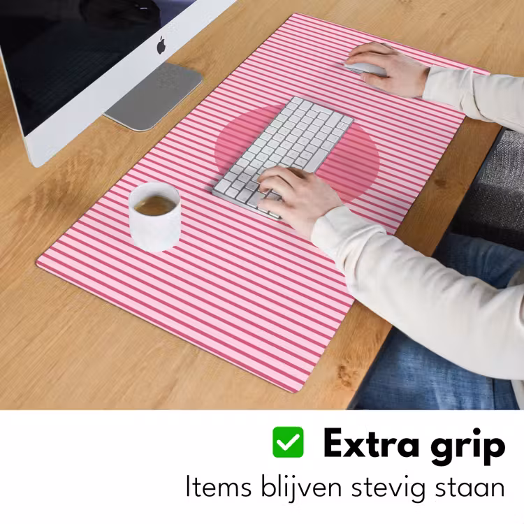 Bureau onderlegger - Abstract - Strepen - Ovaal - Roze - Modern — 6