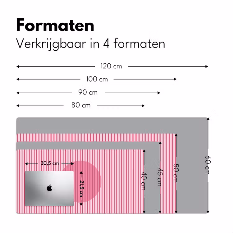 Bureau onderlegger - Abstract - Strepen - Ovaal - Roze - Modern — 8