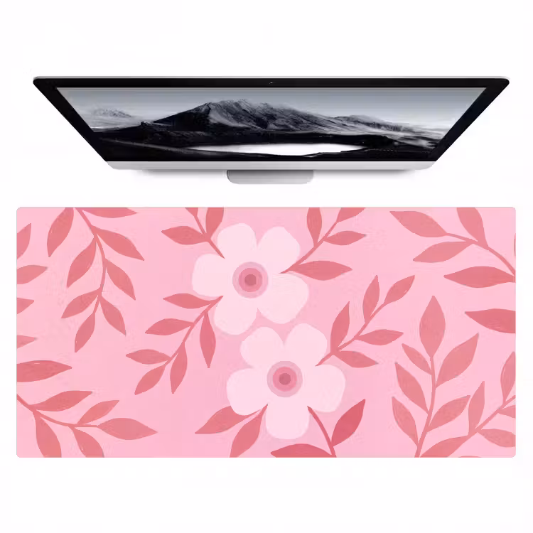 Bureau onderlegger - Bloemen - Abstract - Modern - Roze - Natuur — 1
