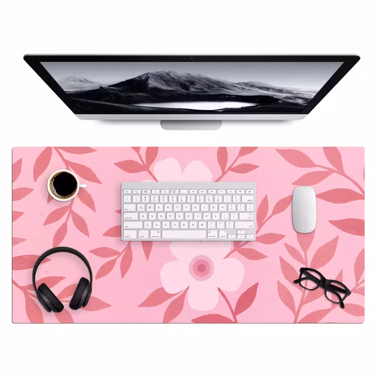 Bureau onderlegger - Bloemen - Abstract - Modern - Roze - Natuur — 4