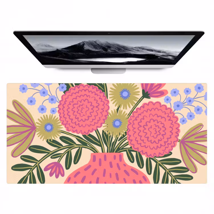 Bureau onderlegger - Bloemen - Boeket - Natuur - Abstract - Roze — 1