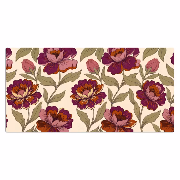 Bureau onderlegger - Bloemen - Patroon - Natuur - Modern - Paars — 2