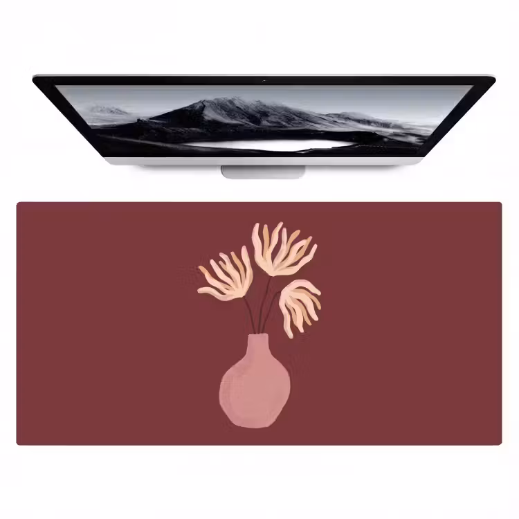 Bureau onderlegger - Bloemen - Vaas - Abstract - Modern - Aardetinten — 1