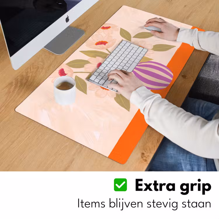 Bureau onderlegger - Bloemen - Vaas - Abstract - Paars - Oranje — 6