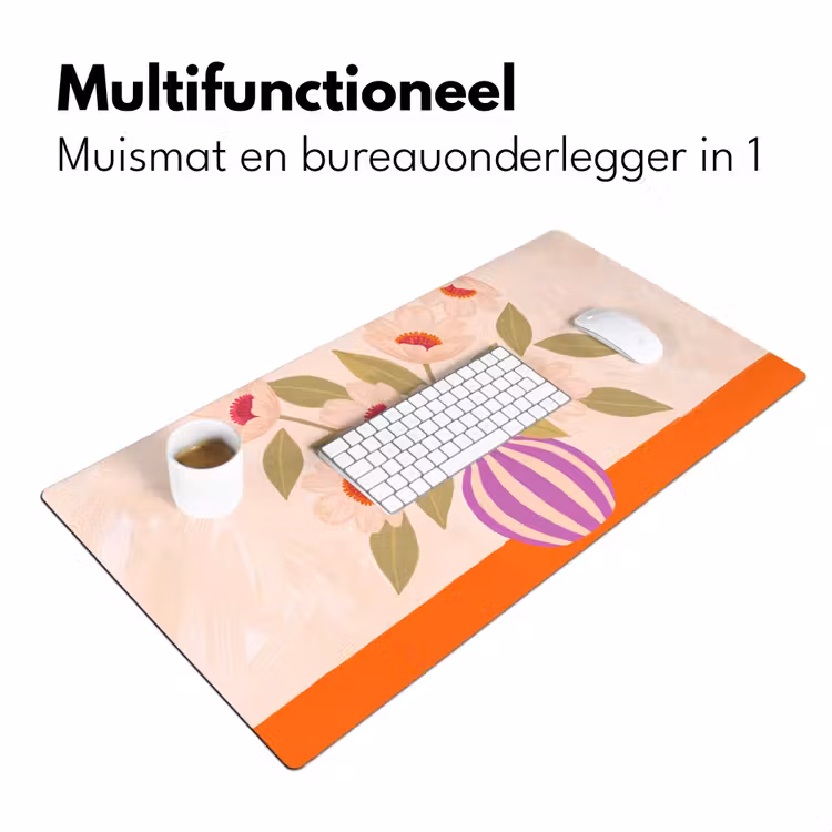 Bureau onderlegger - Bloemen - Vaas - Abstract - Paars - Oranje — 7