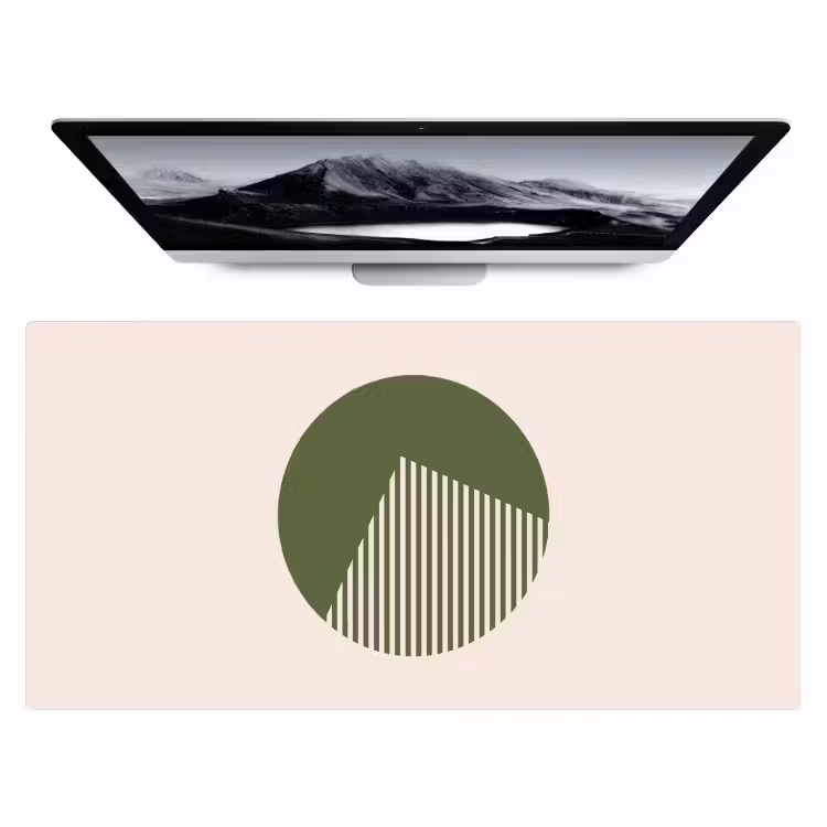 Bureau onderlegger - Cirkel - Strepen - Geometrisch - Abstract - Groen — 1