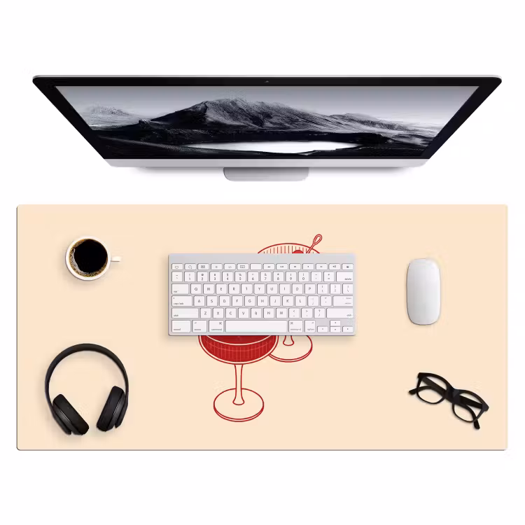 Bureau onderlegger - Cocktail - Hartjes - Liefde - Illustratie - Rood — 4