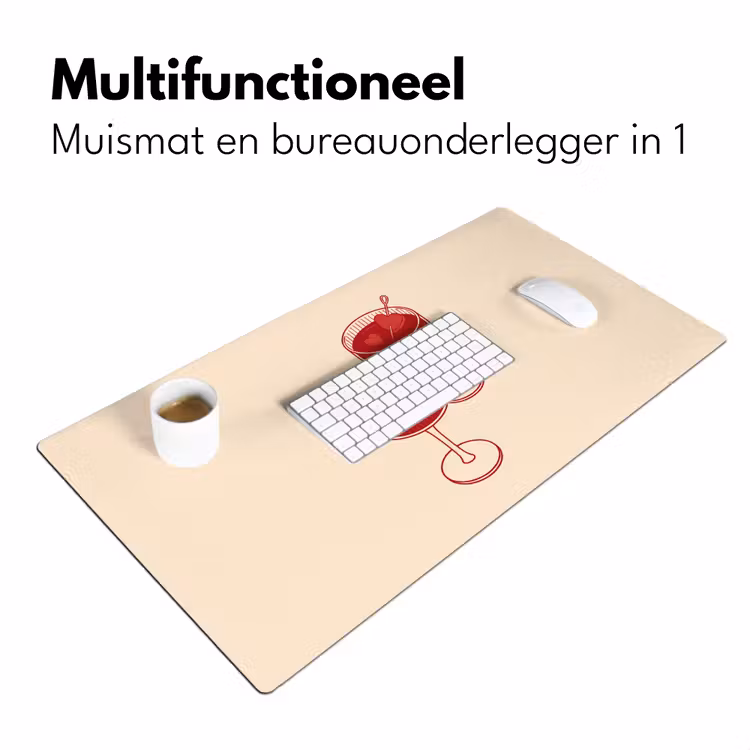 Bureau onderlegger - Cocktail - Hartjes - Liefde - Illustratie - Rood — 7