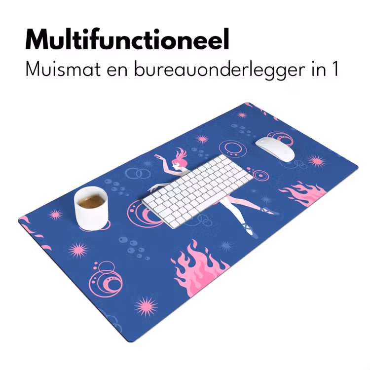 Bureau onderlegger - Danseres - Vlammenrok - Abstract - Roze - Blauw — 7