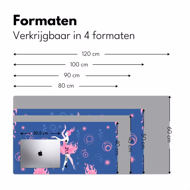 Bureau onderlegger - Danseres - Vlammenrok - Abstract - Roze - Blauw — 8
