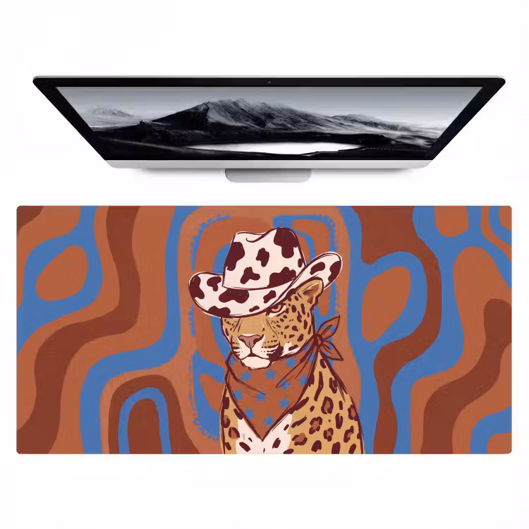 Bureau onderlegger - Dieren - Cowboyhoed - Modern - Illustratie - Bruin — 1