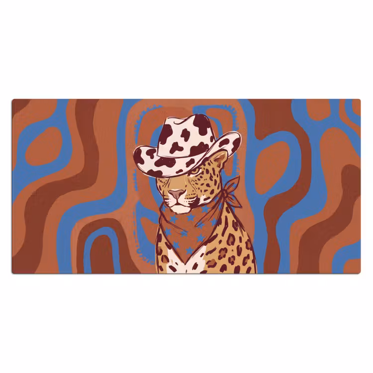 Bureau onderlegger - Dieren - Cowboyhoed - Modern - Illustratie - Bruin — 2