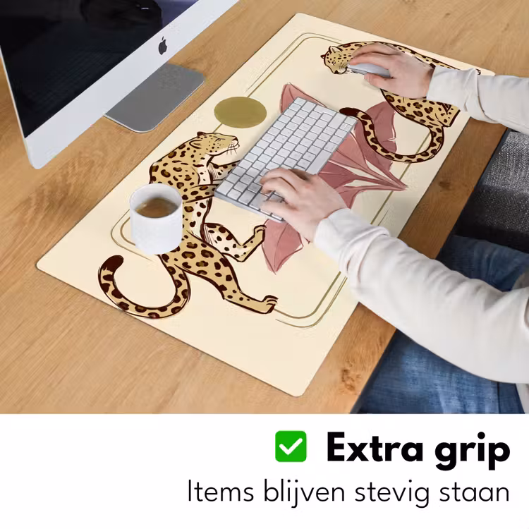 Bureau onderlegger - Dieren - Kat - Jungle - Illustratie - Beige — 6