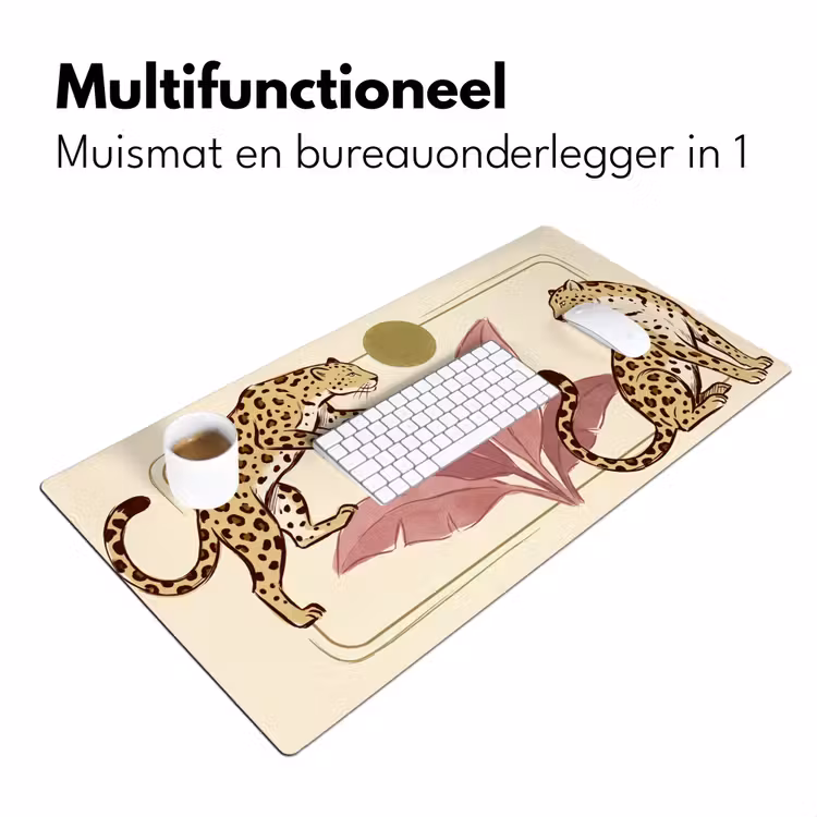 Bureau onderlegger - Dieren - Kat - Jungle - Illustratie - Beige — 7