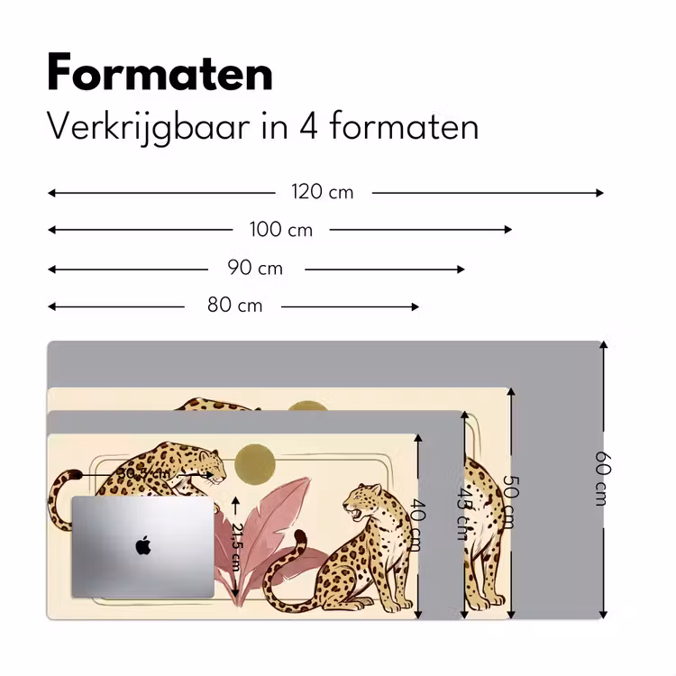 Bureau onderlegger - Dieren - Kat - Jungle - Illustratie - Beige — 8