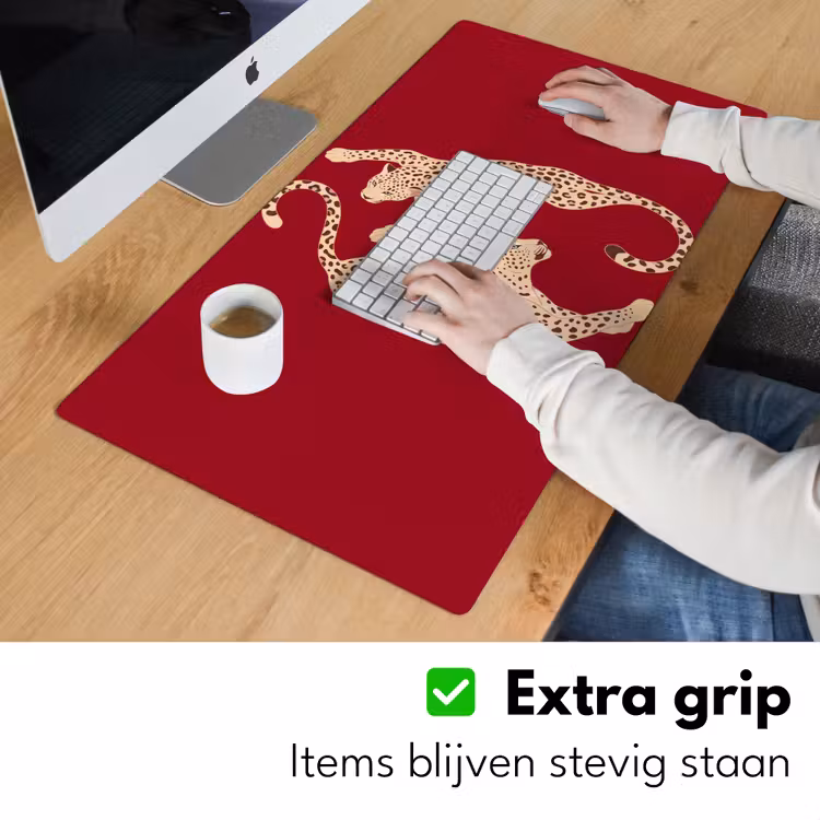 Bureau onderlegger - Dieren - Luipaard - Abstract - Rood - Modern — 6