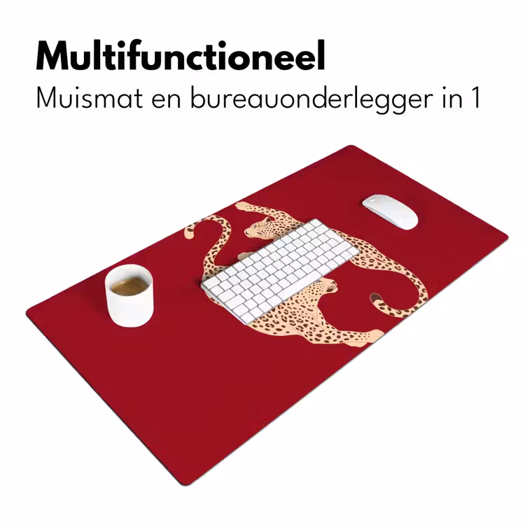 Bureau onderlegger - Dieren - Luipaard - Abstract - Rood - Modern — 7