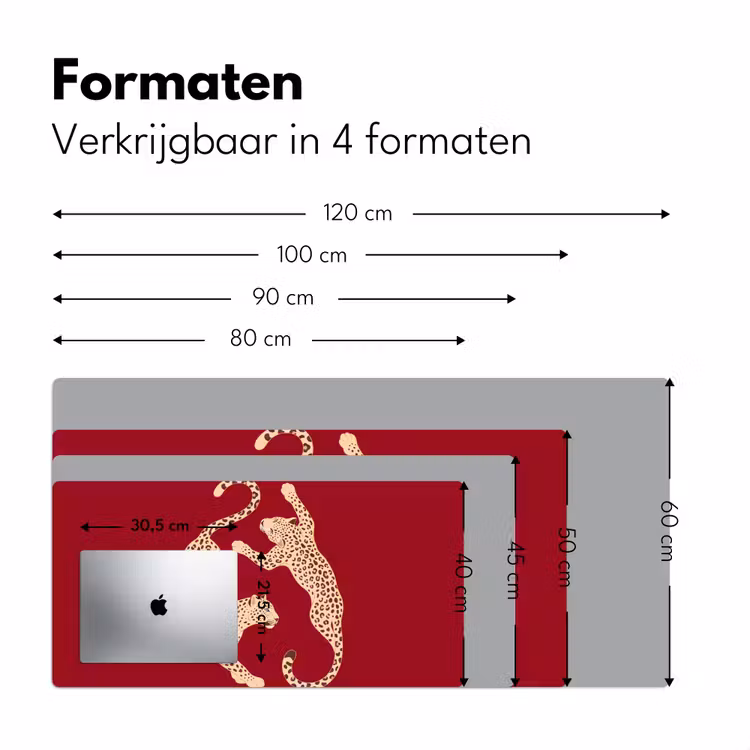 Bureau onderlegger - Dieren - Luipaard - Abstract - Rood - Modern — 8