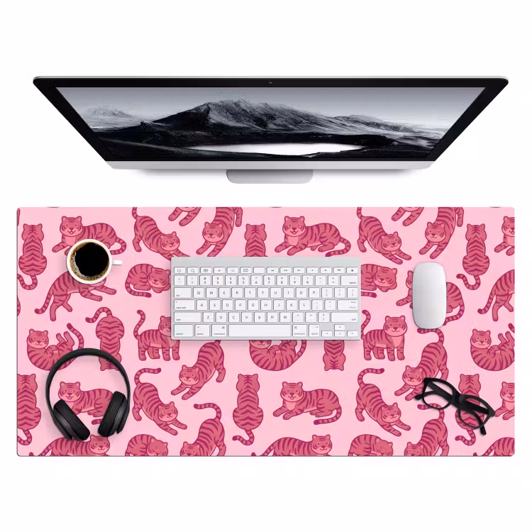 Bureau onderlegger - Dieren - Patroon - Roze - Speels - Cartoon — 4