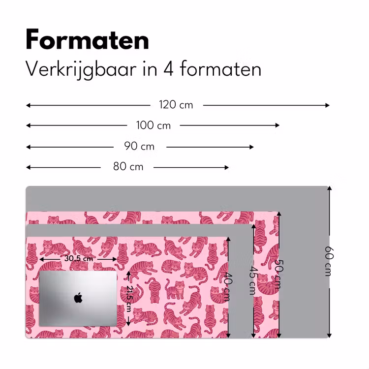 Bureau onderlegger - Dieren - Patroon - Roze - Speels - Cartoon — 8